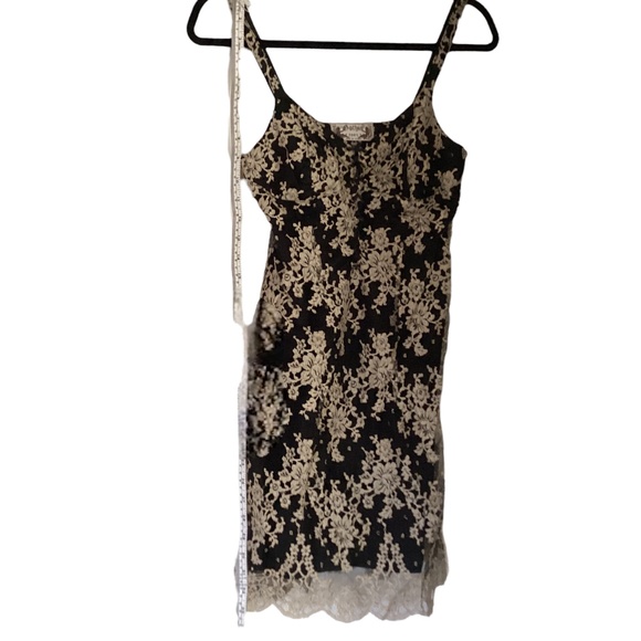 Gothiq Paris Black and Cream mini slip dress , Vintage - Picture 3 of 11